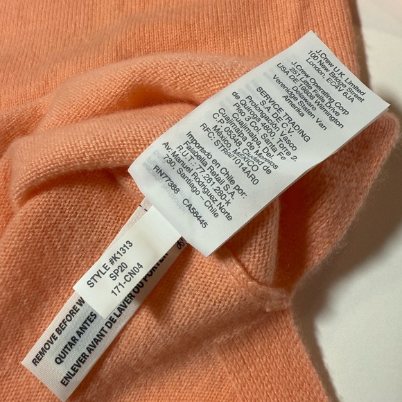 NWT J. Crew Pale Guava 100% Cashmere Slim-fit  Crewneck Sweater, Size Medium - Picture 8 of 8